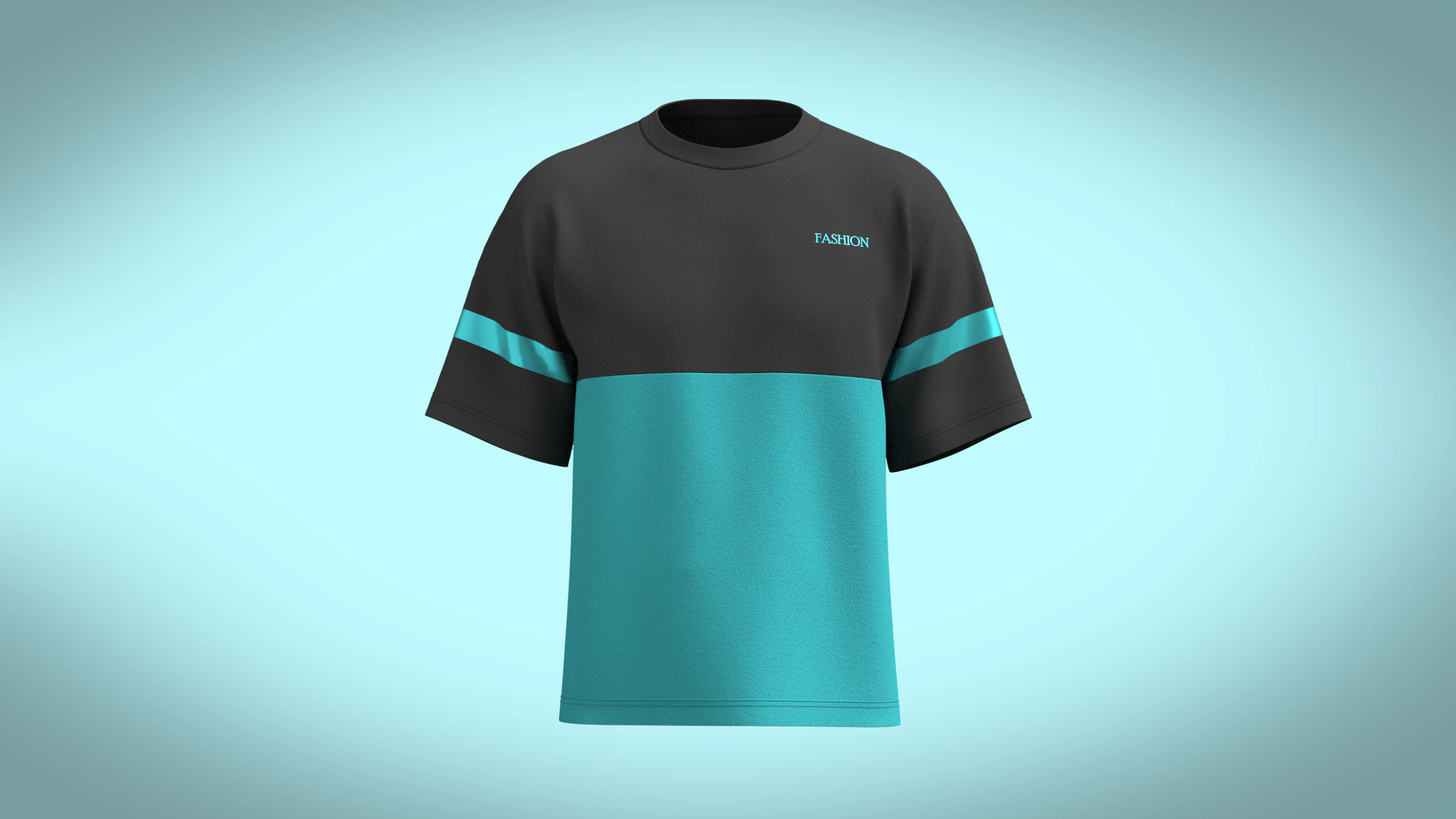 Unisex Colourblock Tshirt 3D Model .c4d .max .obj .3ds .fbx .stl .blend 
