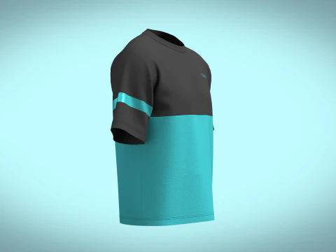 Unisex Colourblock Tshirt 3D Model