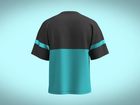 Unisex Colourblock Tshirt 3D Model