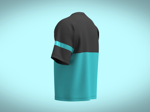 Unisex Colourblock Tshirt 3D 模型