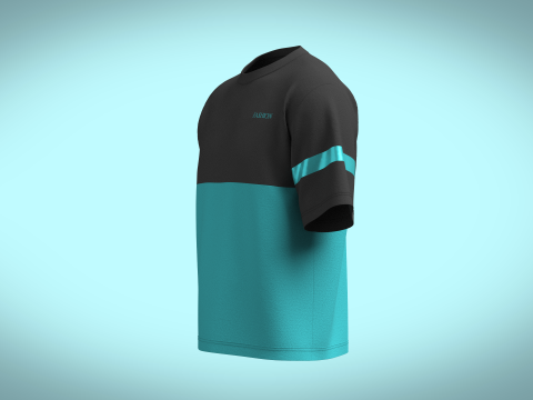 Unisex Colourblock Tshirt 3D 模型