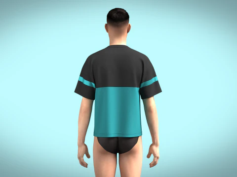 Unisex Colourblock Tshirt 3D Model