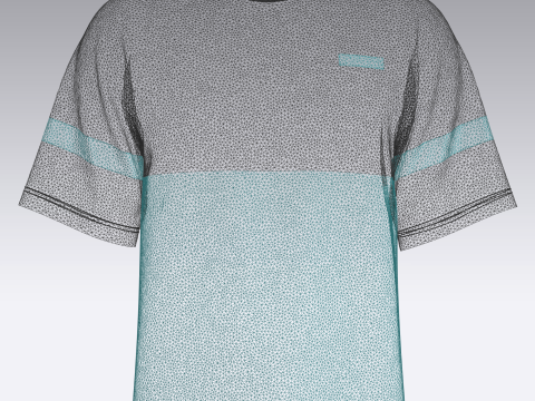 Unisex Colourblock Tshirt 3D 模型
