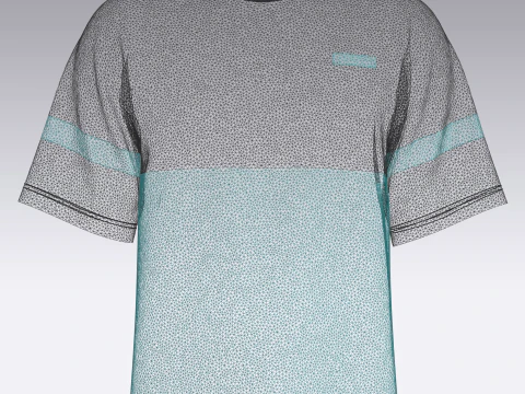 Unisex Colourblock Tshirt 3D Model