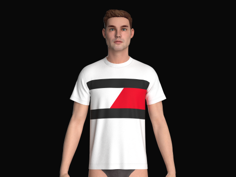 Tommy Hilfiger White T-Shirt 3D Model