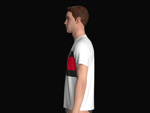 Tommy Hilfiger White T-Shirt 3D Model