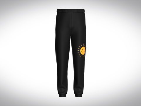 Black Jogger With Sun 3D Model