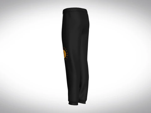 Jogger Preto Com Sol Modelo 3D