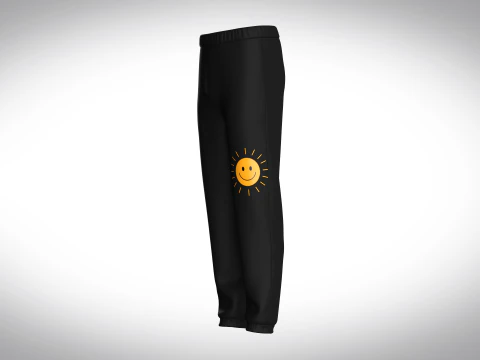 Jogger Preto Com Sol Modelo 3D
