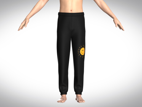 Black Jogger With Sun 3D Model