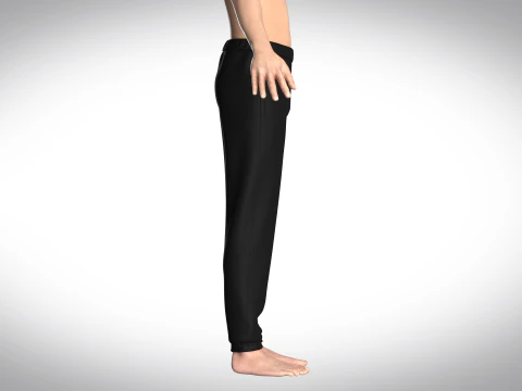 Jogger Preto Com Sol Modelo 3D