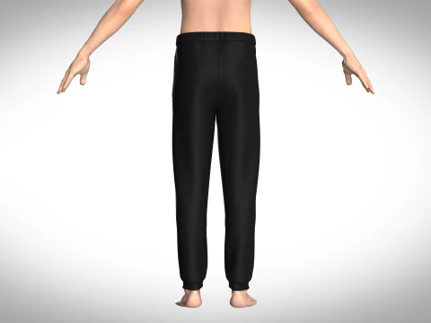Jogger Preto Com Sol Modelo 3D