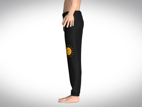 Black Jogger With Sun 3D Model