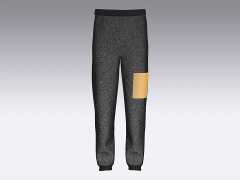 Jogger Preto Com Sol Modelo 3D