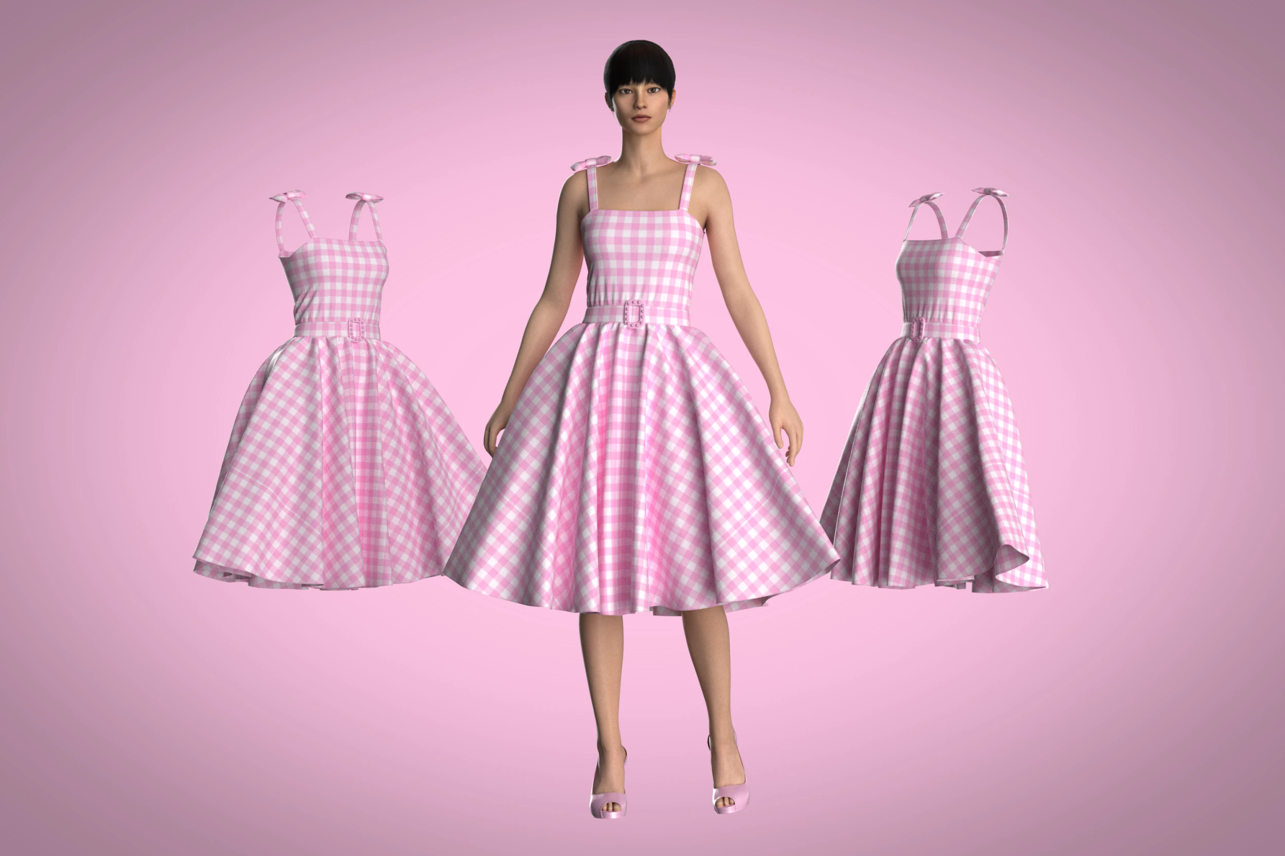 Barbie Dress 3D Model .c4d .max .obj .3ds .fbx .stl .blend