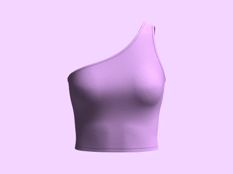 Асимметричный топ на одно плечо 3D Модель