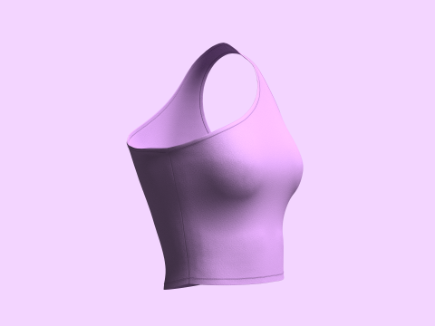 Asymmetric - One Shoulder Top Modello 3D