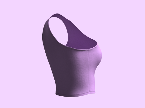 Asymmetric - One Shoulder Top Modello 3D