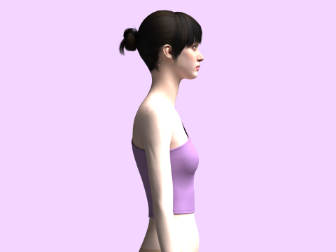 Asymmetric - One Shoulder Top Modello 3D
