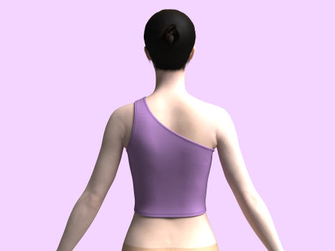 Asymmetric - One Shoulder Top Modello 3D