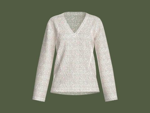 Girls V-Neck Tops Modèle 3D