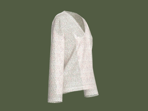 Girls V-Neck Tops 3D 模型