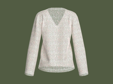 Girls V-Neck Tops 3D 模型