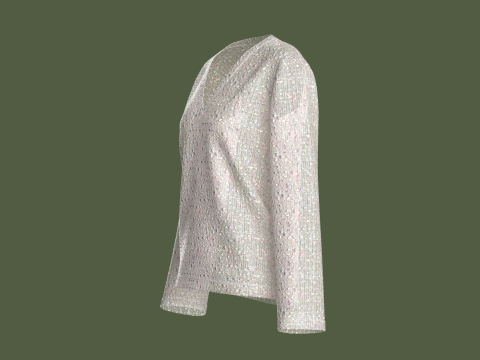 Girls V-Neck Tops 3D 模型