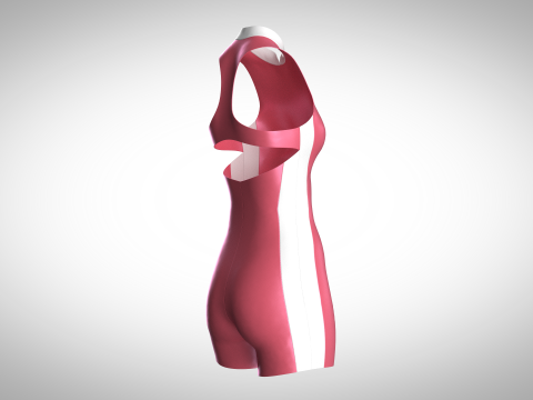 Girls Surf Unitard Modelo 3D