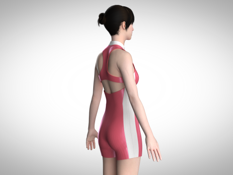 Girls Surf Unitard Modelo 3D