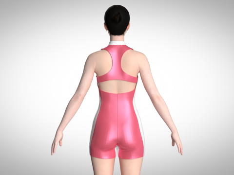 Girls Surf Unitard Modelo 3D