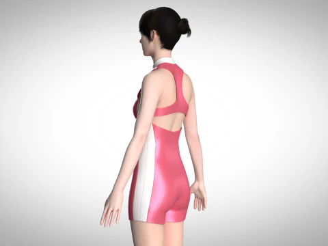 Girls Surf Unitard 3D Model