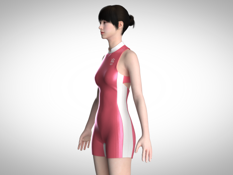 Girls Surf Unitard Modelo 3D