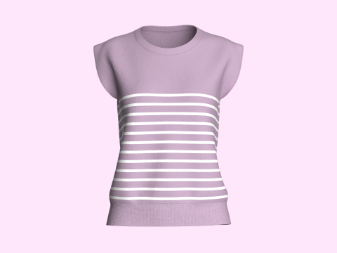 Girls Sleeveless Top 3D 模型