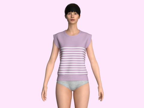 Girls Sleeveless Top 3D Model
