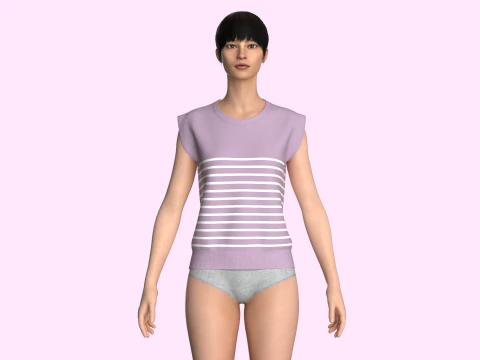 Girls Sleeveless Top 3D Model