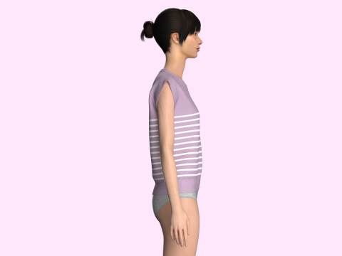 Girls Sleeveless Top 3D Model