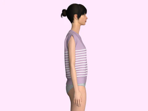 Girls Sleeveless Top 3D Model