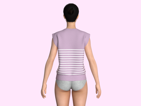 Girls Sleeveless Top 3D Model