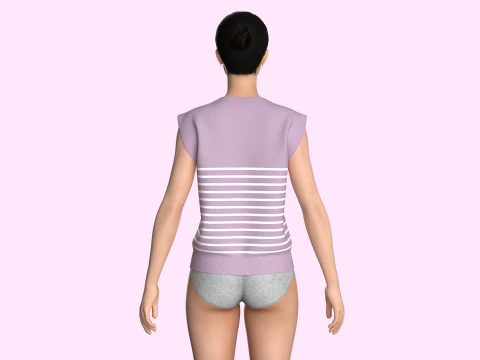 Girls Sleeveless Top 3D Model