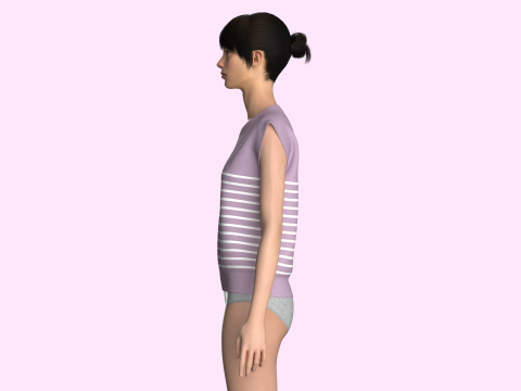 Girls Sleeveless Top 3D Model