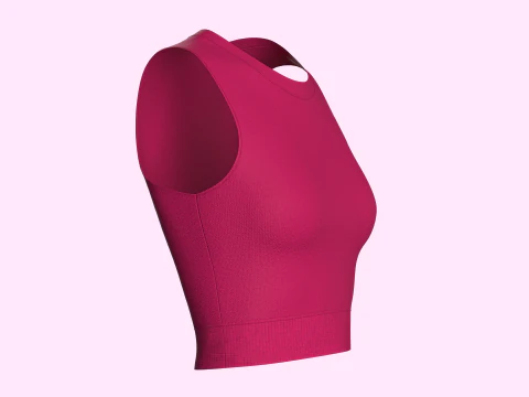 Girls Sleeveless Crop Top 3D Model