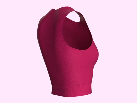 Girls Sleeveless Crop Top 3D Model
