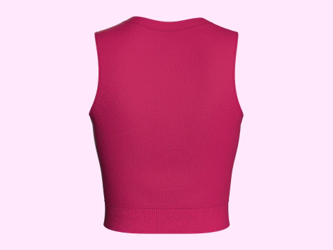 Girls Sleeveless Crop Top 3D Model
