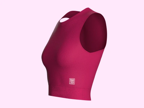 Girls Sleeveless Crop Top 3D Model