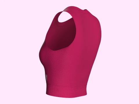 Girls Sleeveless Crop Top 3D Model