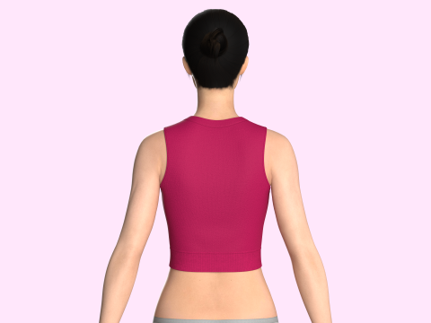 Girls Sleeveless Crop Top Model 3D