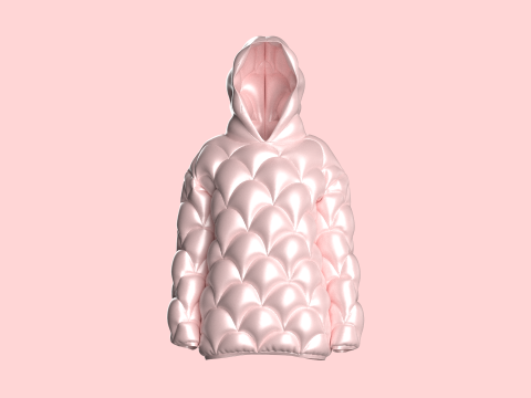 Girls Padded Hoodie 3Dモデル