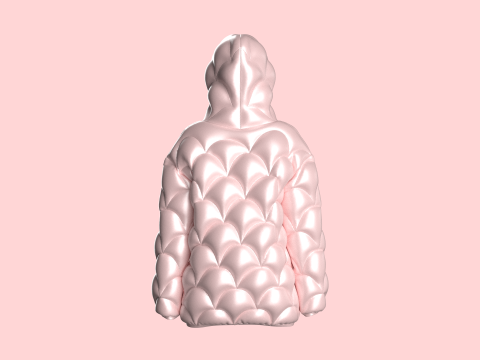 Girls Padded Hoodie Modelo 3D