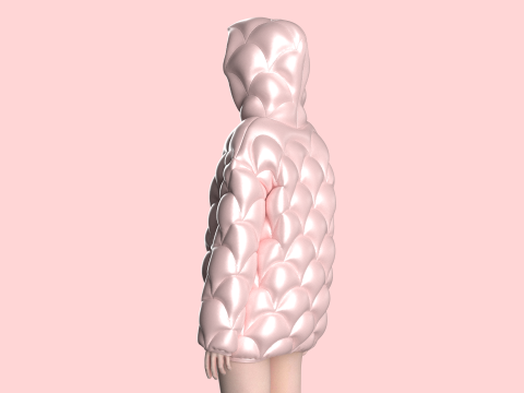 Girls Padded Hoodie Modelo 3D